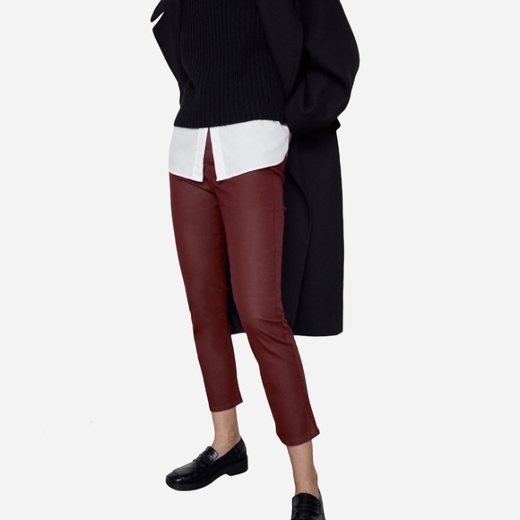 🌸New🌸 Zara Coated Slim Fit Pants Size 34 / 2 NWT - Picture 2 of 15